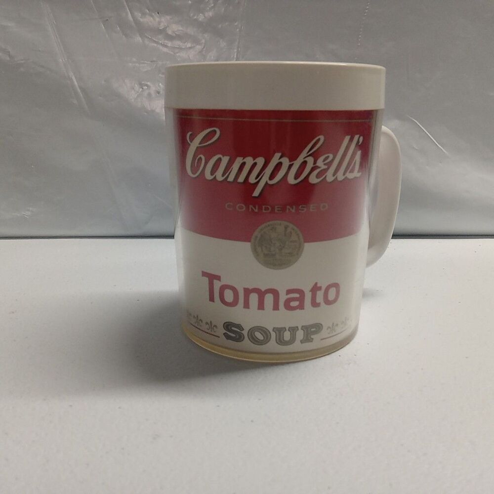 Campbell's Tomato Soup Vintage Plastic Cup Mug West Bend Thermo-Serv made in USA
